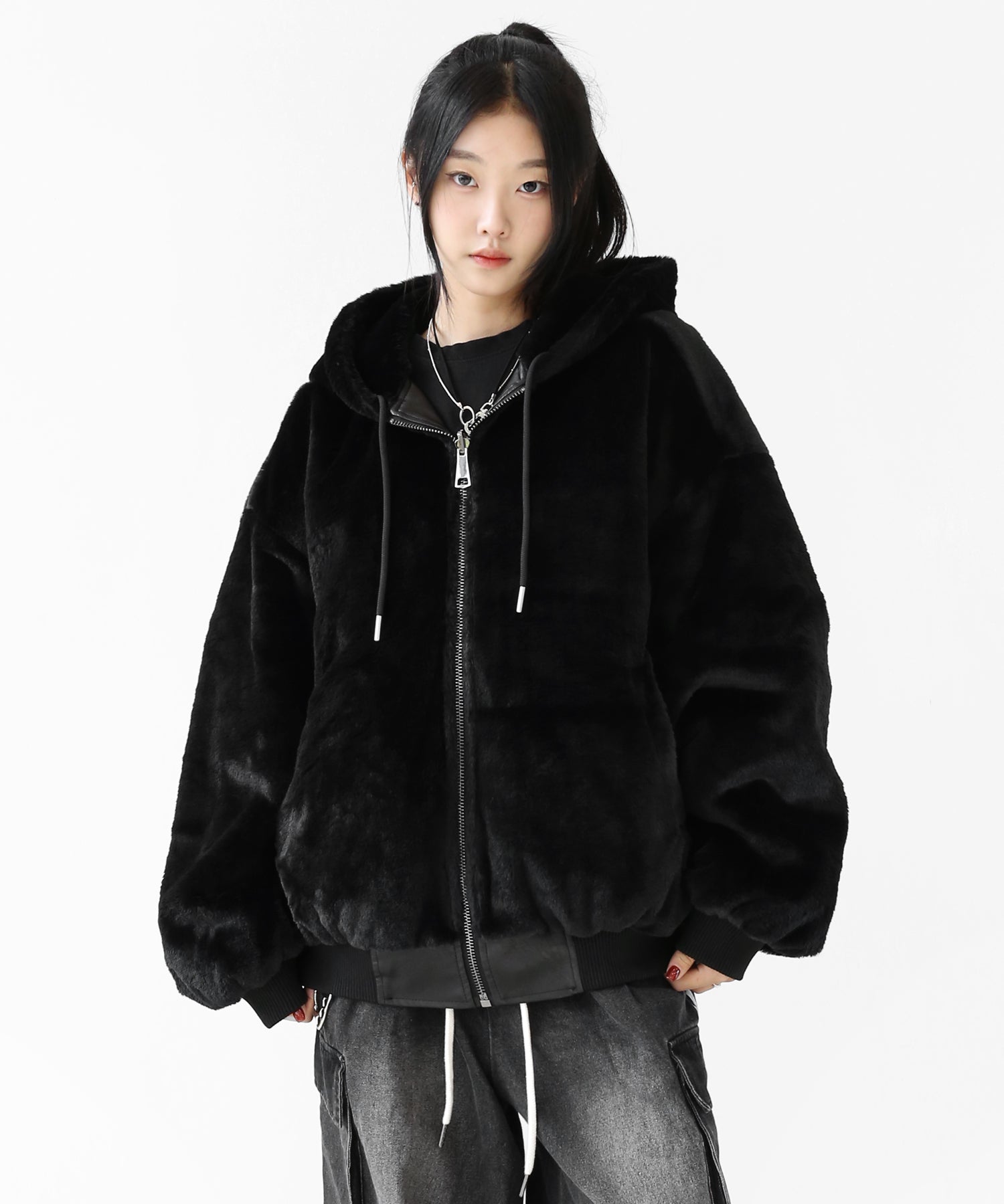Reversible Eco-Leather & Faux-Fur Jacket