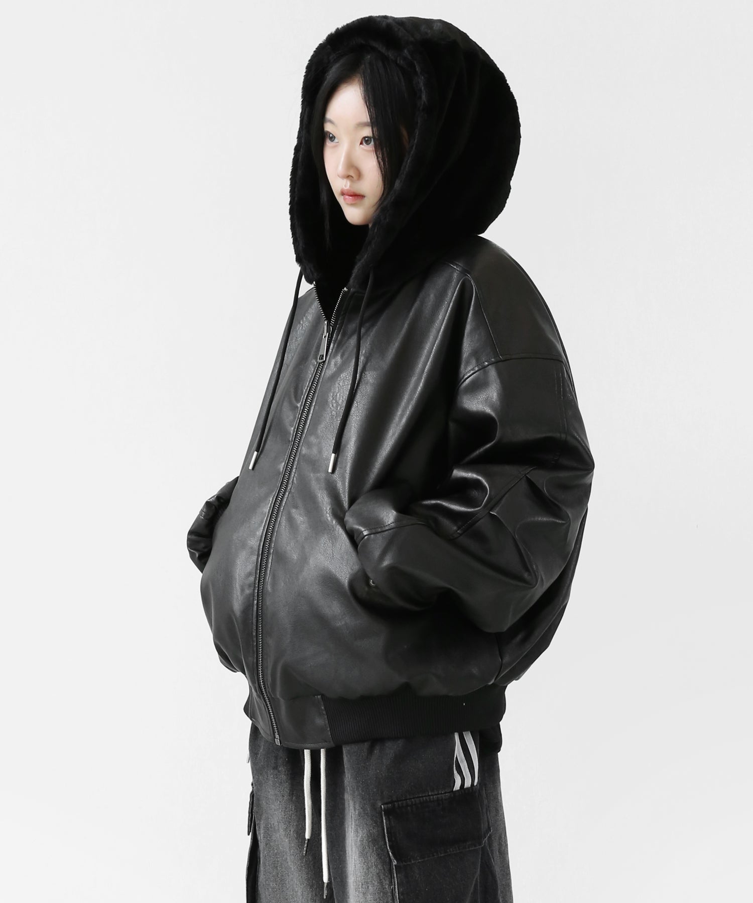 Reversible Eco-Leather & Faux-Fur Jacket