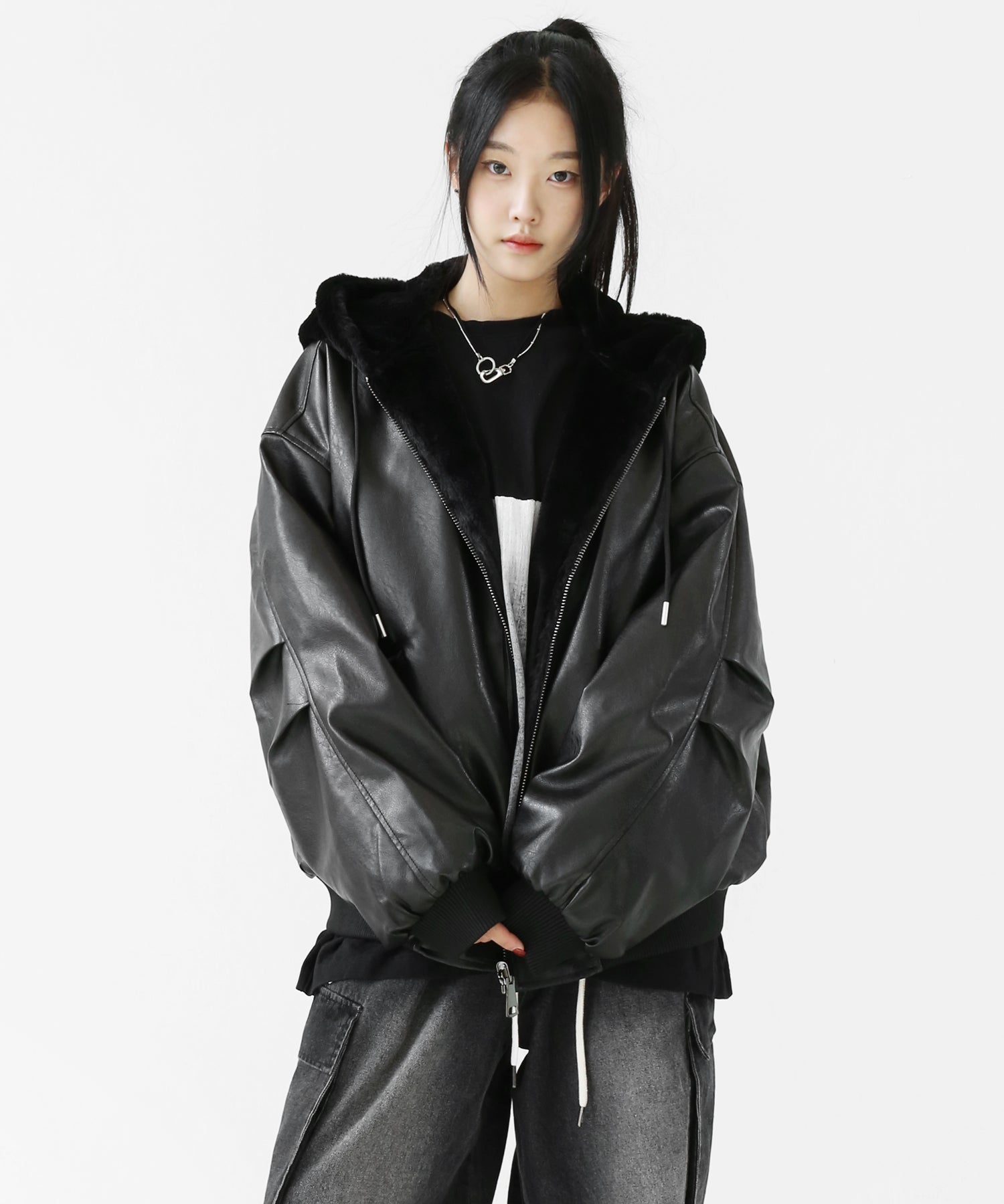 Reversible Eco-Leather & Faux-Fur Jacket