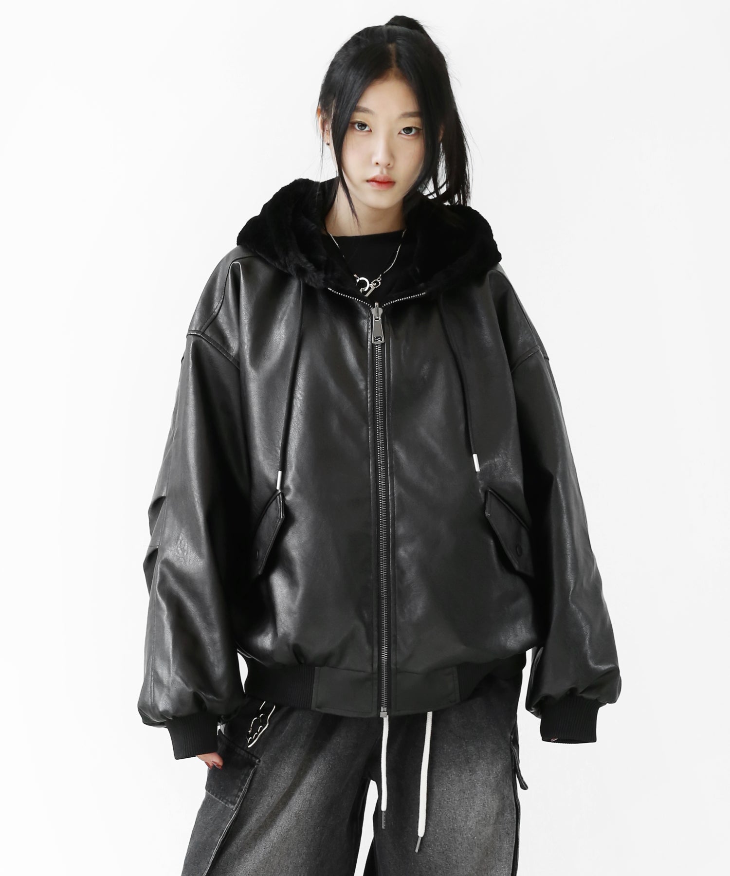 Reversible Eco-Leather & Faux-Fur Jacket