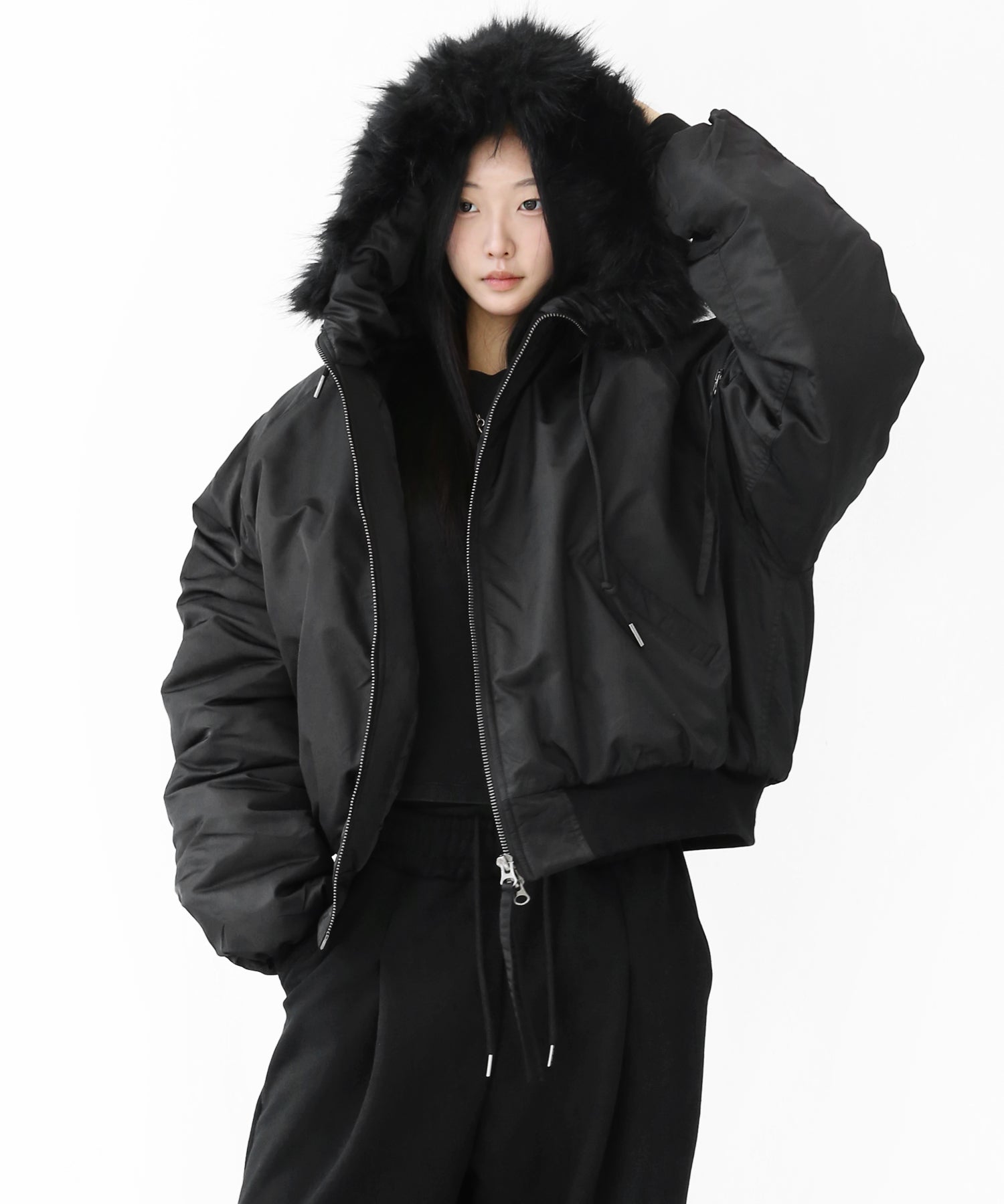 Faux Fur Hooded Puffer Jacket