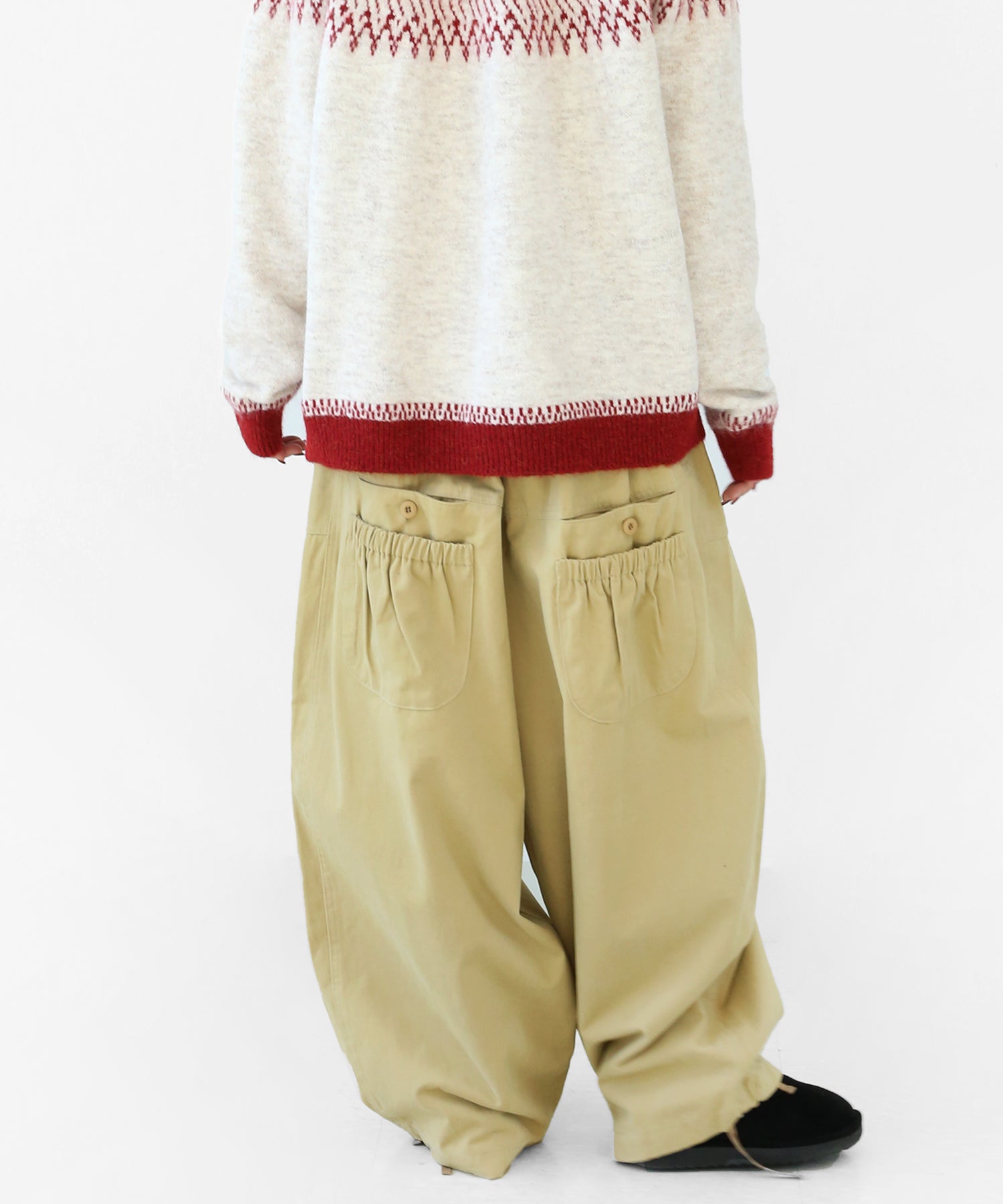 Double Back Pocket Balloon Wide Pants