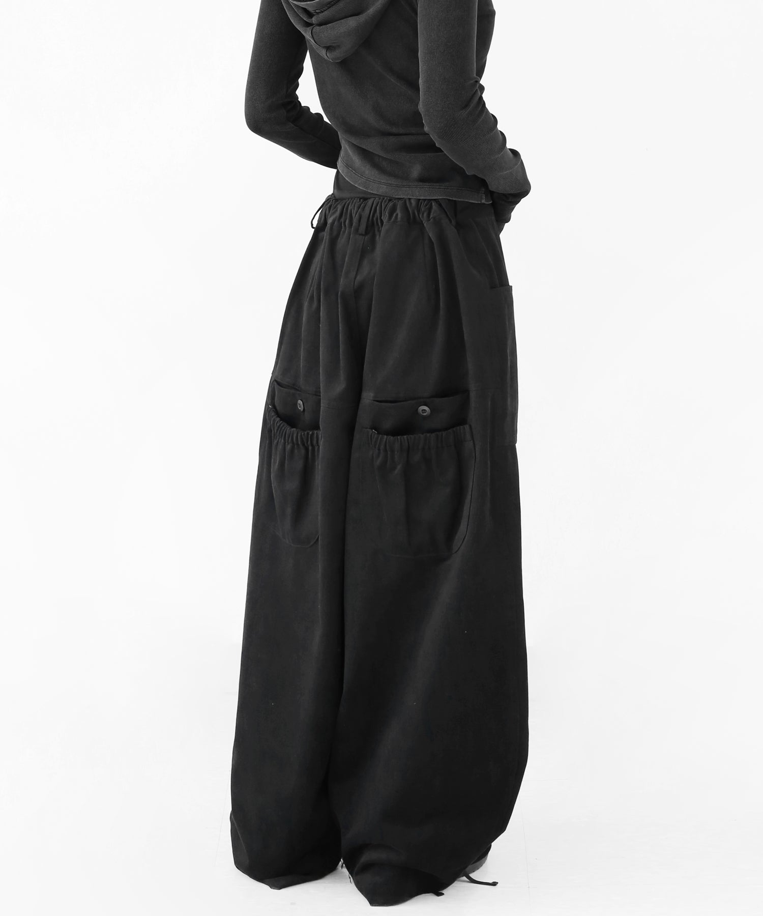Double Back Pocket Balloon Wide Pants